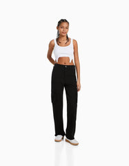 Adjustable Straight Fit Cargo Pants